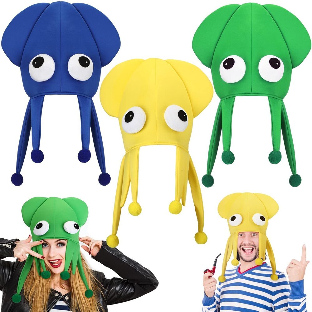 3369 3 Pcs Party Octopus Squid Hats for Adult Ocean Sea Animal Halloween